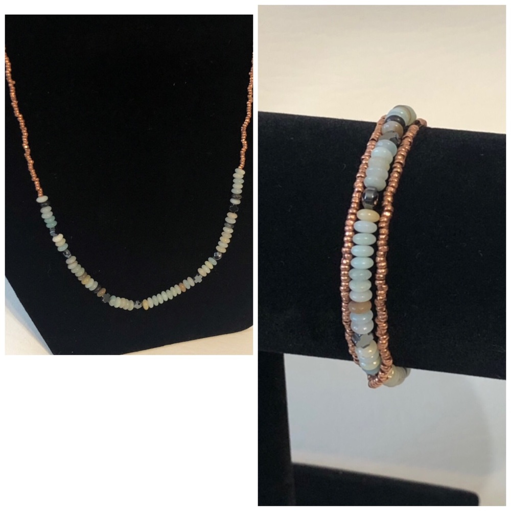 Amazonite Handmade Necklet (necklace + bracelet)